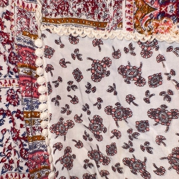 KORI paisley dress boho floral fairy hippie S lagen peasant prairie midi - Picture 9 of 15